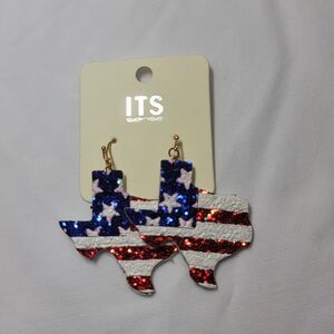Texas Red, White, & Blue - Stars & Stripes Earrings - Never Worn